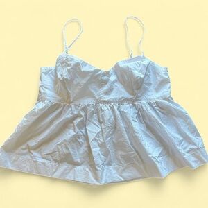 J. Crew Flowy Boho White Cotton Poplin Camisole Top